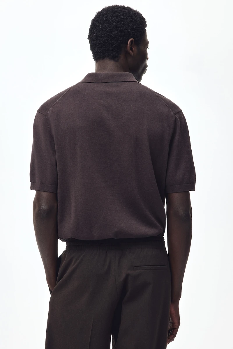 Regular-Fit Silk-Blend Polo Shirt