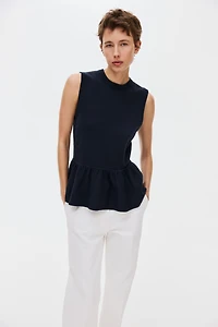 MAMA Fine-Knit Peplum Top