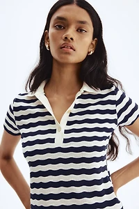 Textured-Knit Polo Shirt