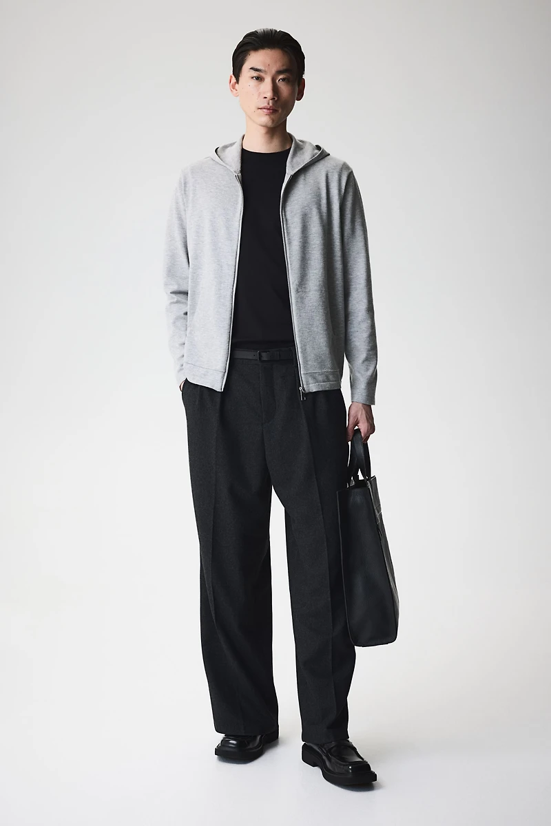 Regular Fit Knit Hooded Jacket