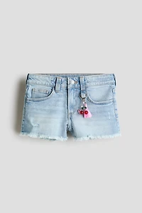 Short en denim avec détails brodés