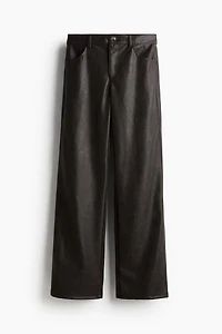 Pantalon droit en tissu enduit