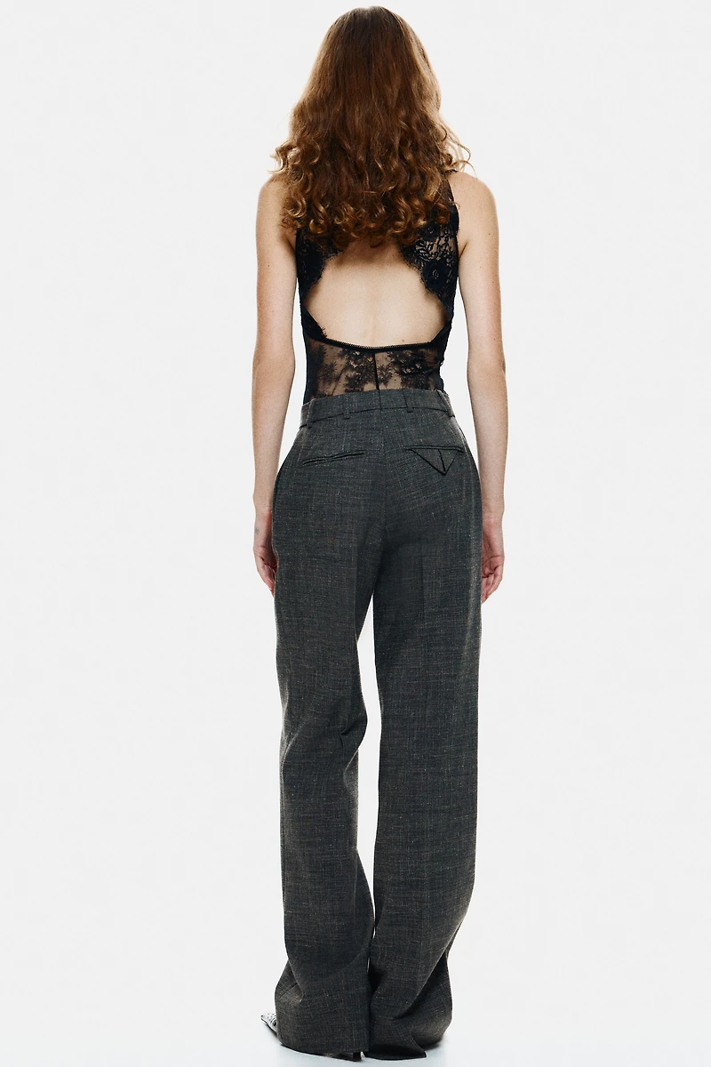 Wool-Blend Bootcut Pants