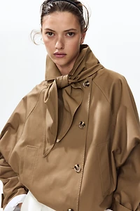 Short Trench Coat with Scarf