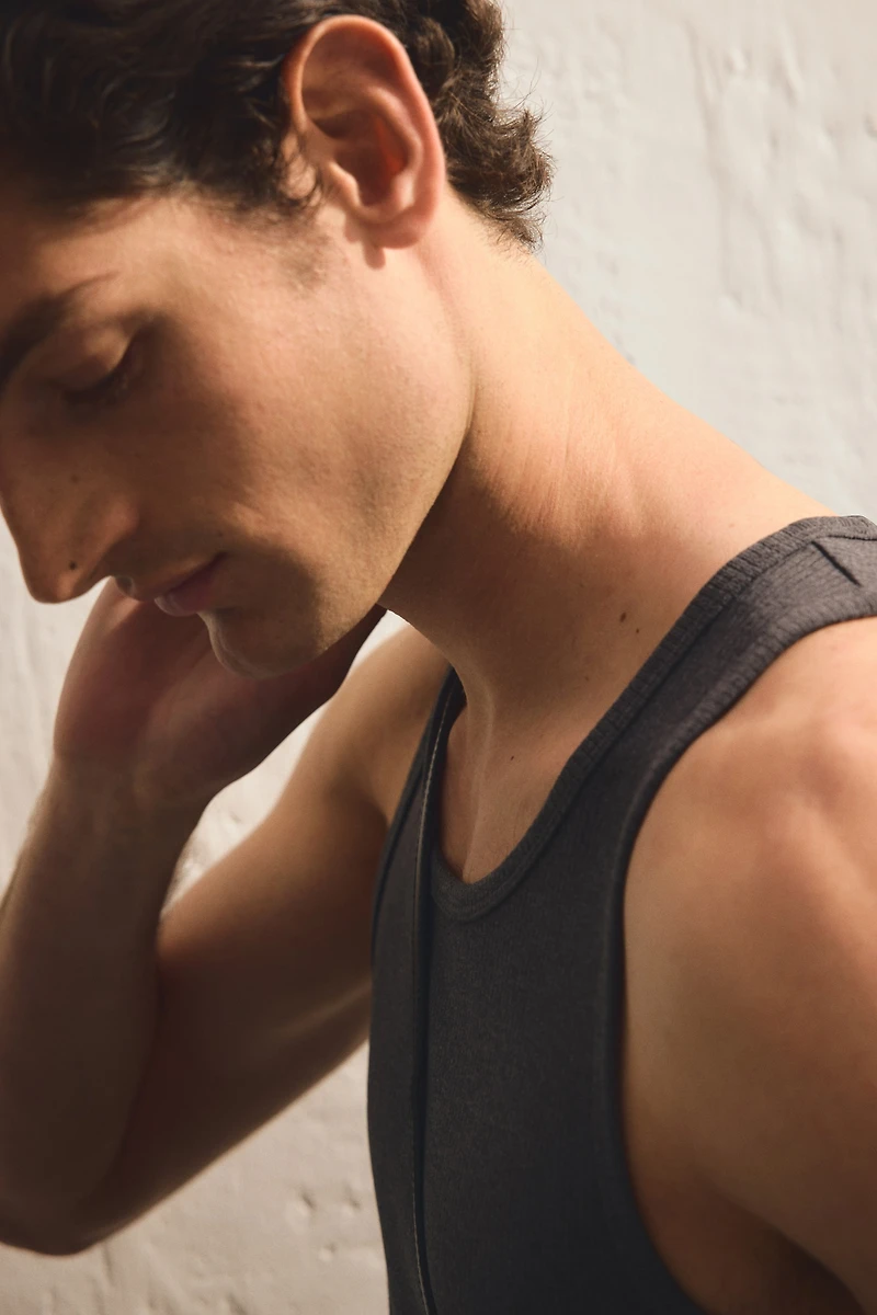 Slim-Fit Ribbed Tank Top