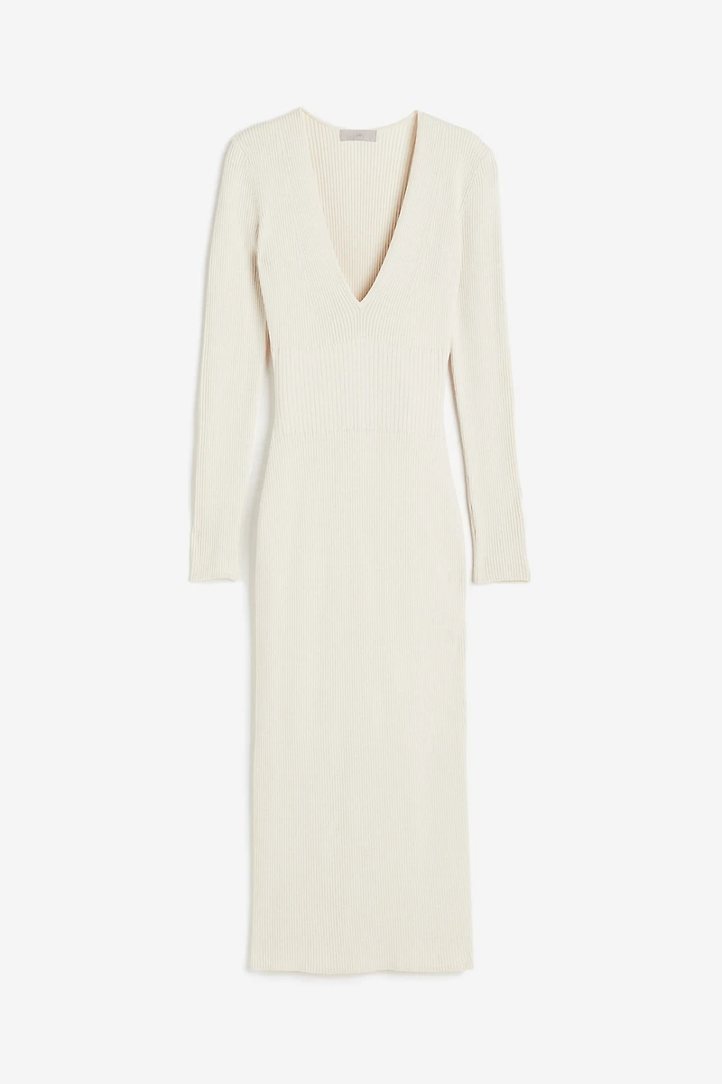 Rib-knit Bodycon Dress