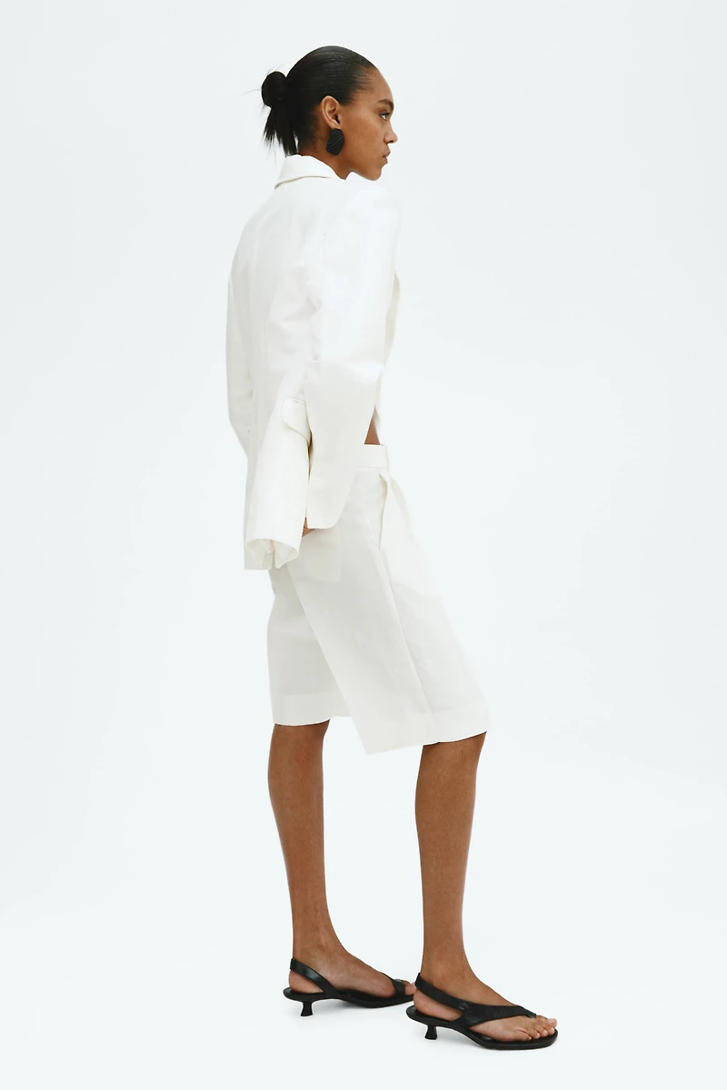 Short Bermuda en lin mélangé