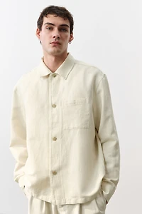 Regular-Fit Linen-Blend Overshirt