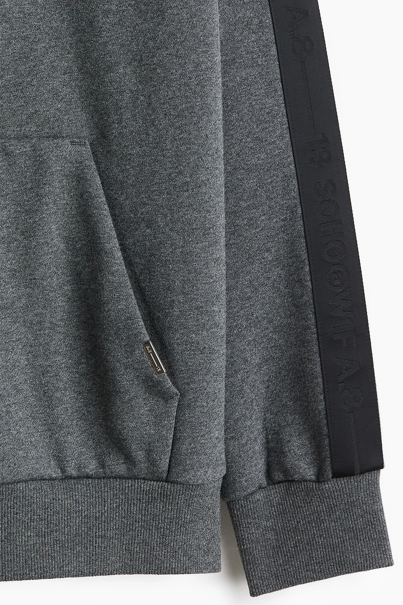 Loose Fit Hoodie with Side Stripes