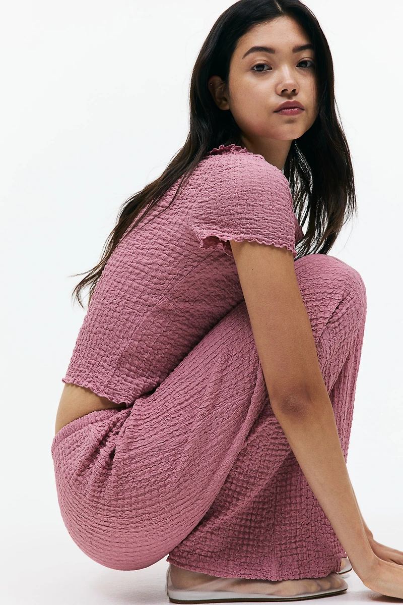 Crinkled Drawstring Pants