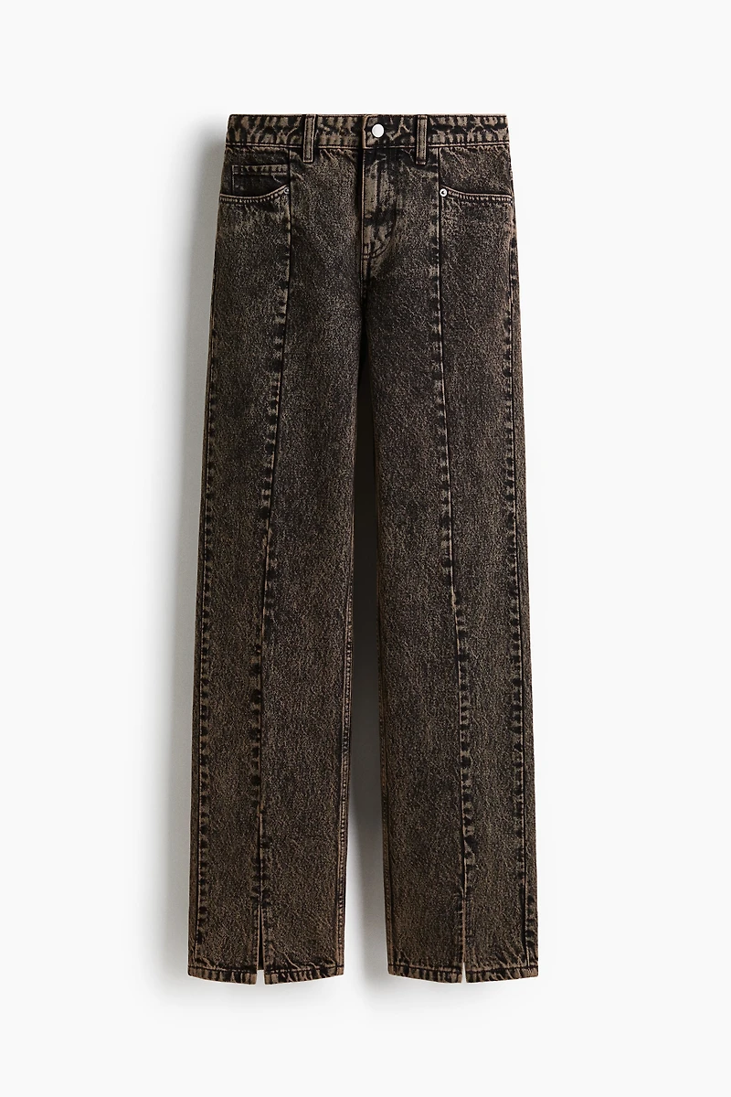 Slit-Hem Jeans