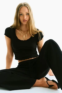 Lace-Trimmed Top