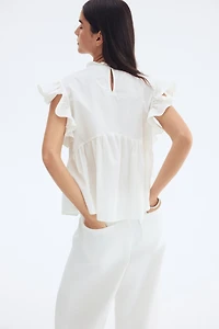 Blouse brodée en coton
