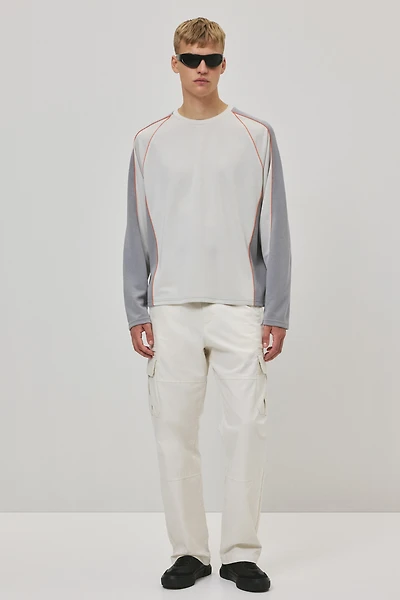 Loose-Fit Long-Sleeved Mesh Shirt