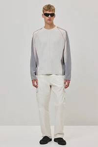 Loose-Fit Long-Sleeved Mesh Shirt