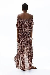 Robe à épaules nues en mousseline