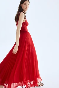 Sheer Pleated Skirt