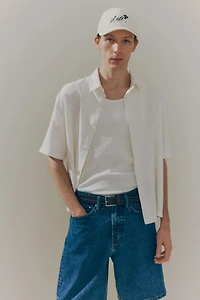 Loose-Fit Short-Sleeved Linen-Blend Shirt