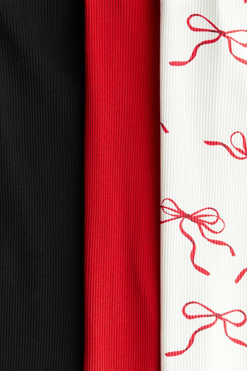 Lot de 3 leggings en coton côtelé