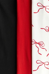 Lot de 3 leggings en coton côtelé