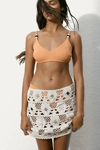 Embellished Crochet-Look Beach Skirt