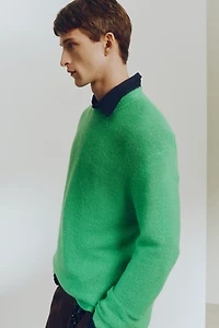 Chandail ample en point mousse de laine mélangée