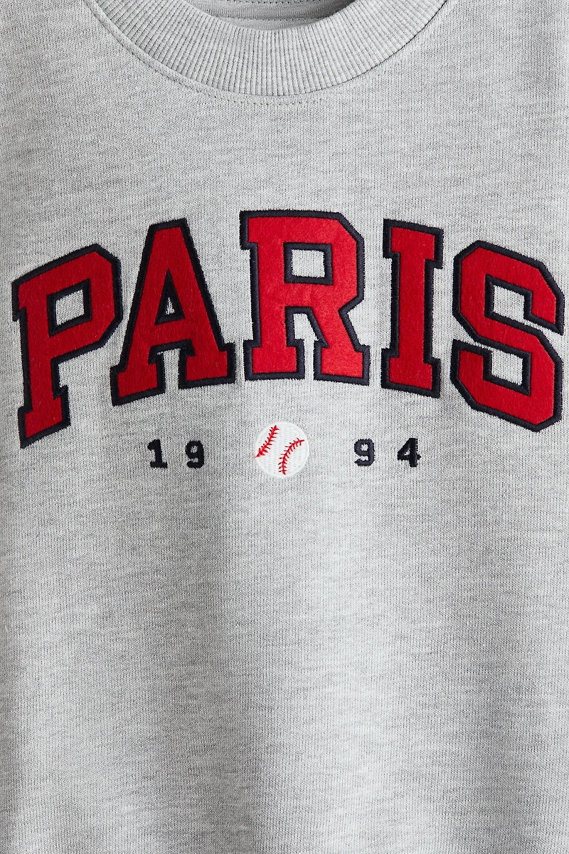 Printed crew-neck sweatshirt