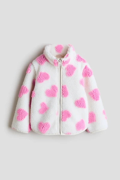 Patterned Teddy Fleece Jacket