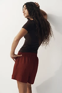 Textured Jersey Drawstring Shorts