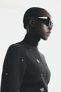 Rhinestone-Embellished Scuba Dress