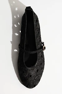 Straw Mary Jane Flats