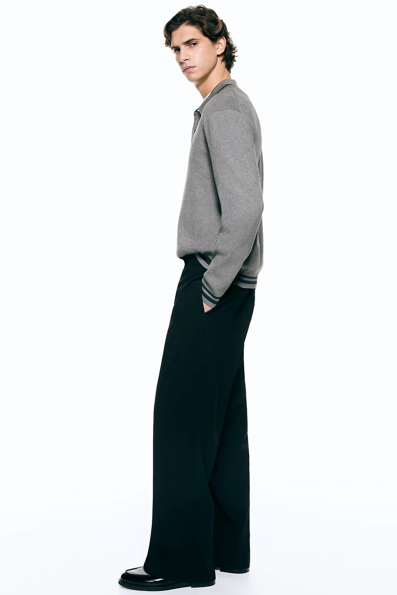 Relaxed-Fit Long-Sleeved Polo Shirt