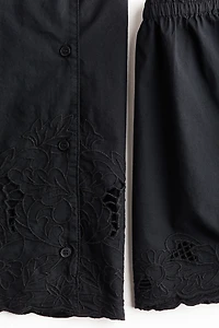 Pajamas with Eyelet Embroidery