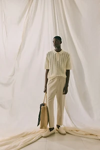 Polo classique en tricot pointelle