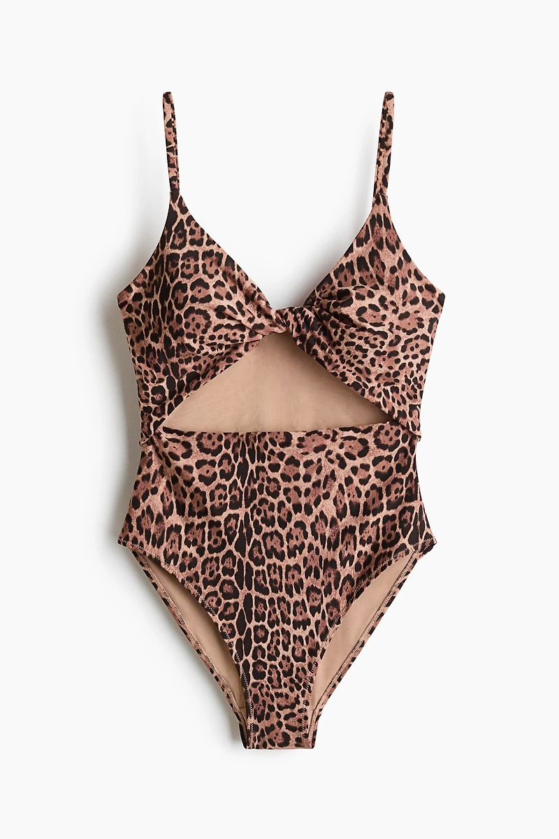 Padded-Cup High-Leg Swimsuit