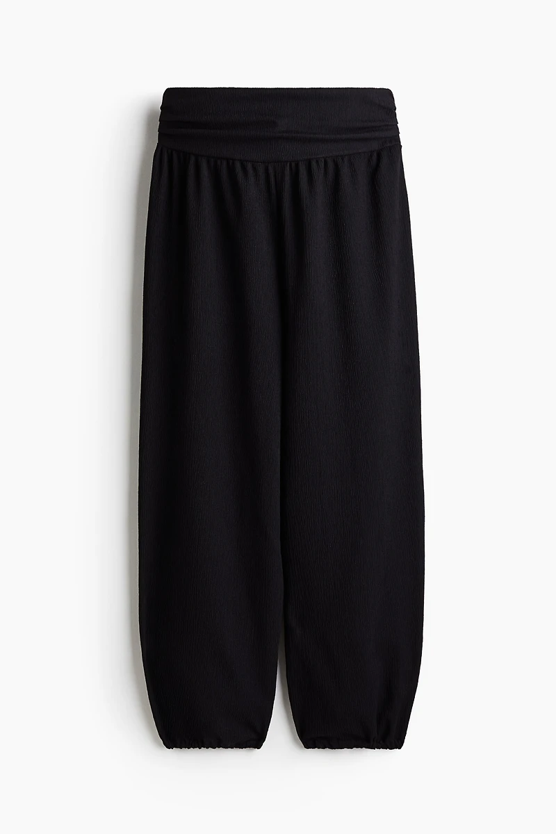 Crinkled Balloon-Leg Pants