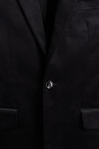 Regular-Fit Single-Breasted Velvet Jacket