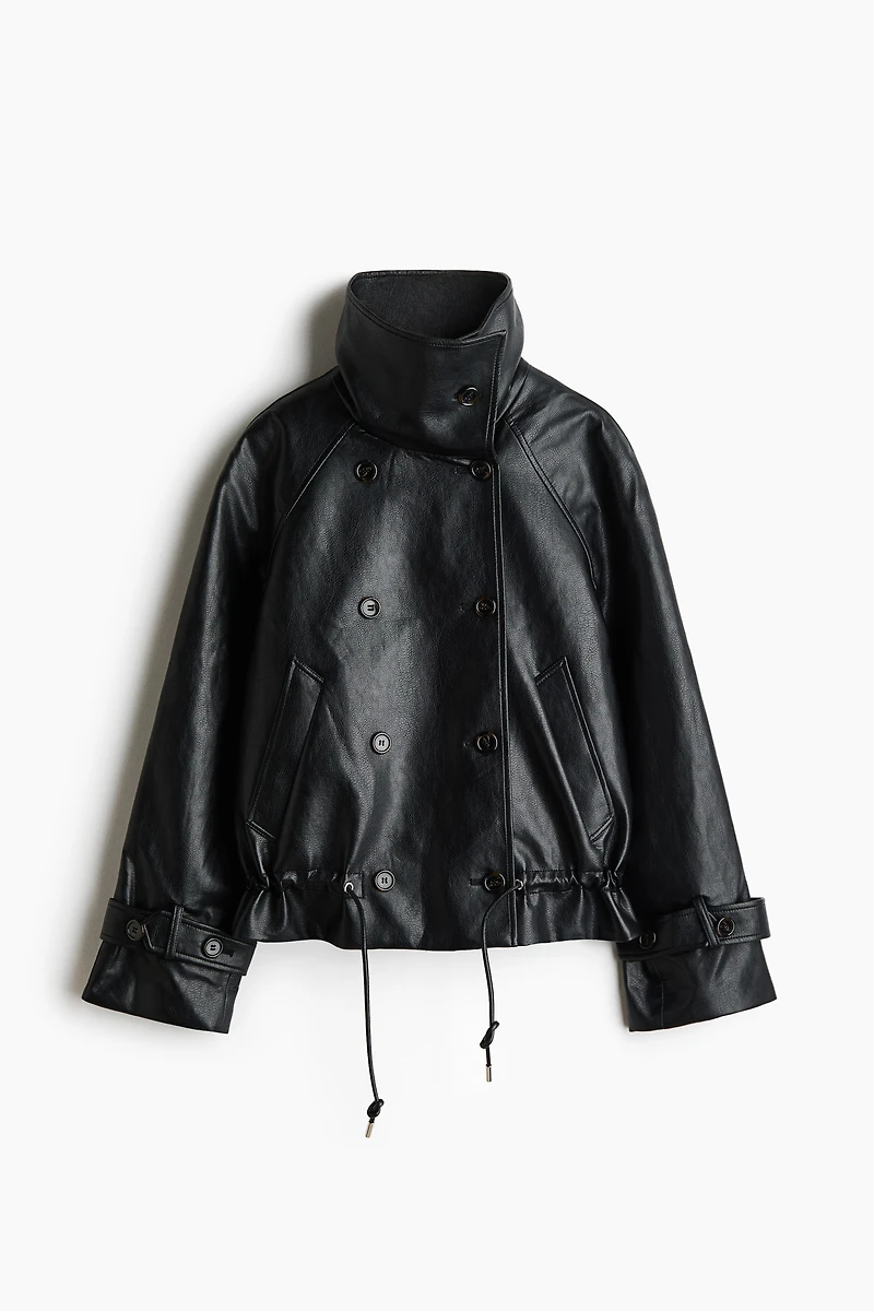 Coated Funnel-Collar Jacket