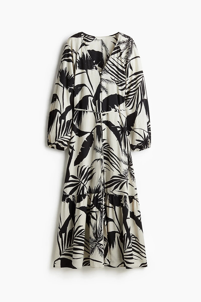 Tie-belt Crêpe Dress
