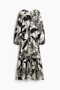 Tie-belt Crêpe Dress