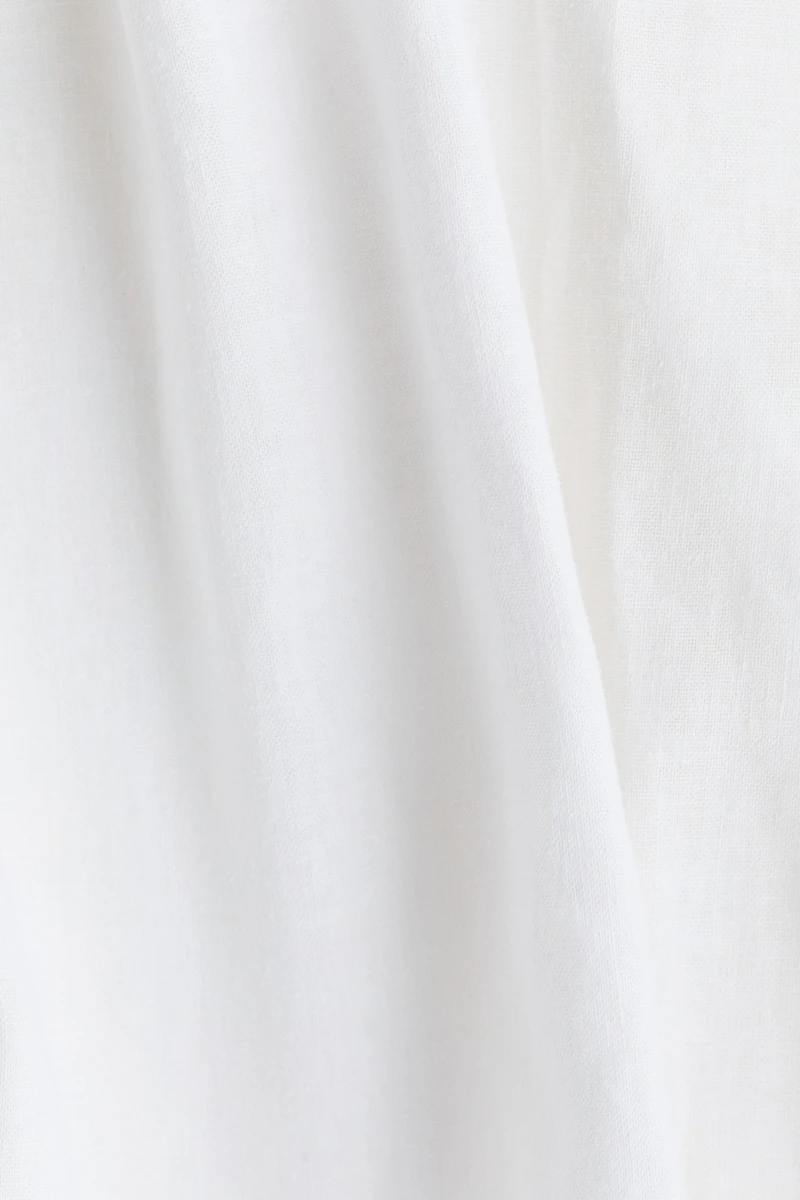 Linen-Blend Shirt Dress