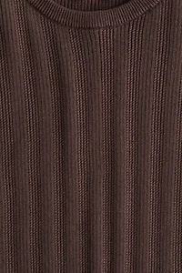 Rib-Knit Cotton T-Shirt