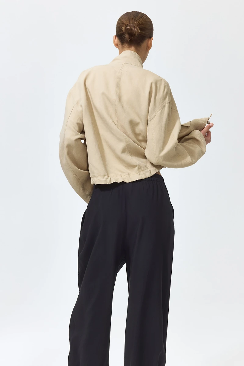 Barrel-Leg Drawstring Pants