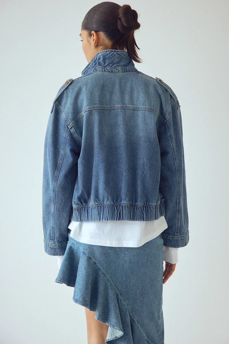 Double-Breasted Denim Jacket