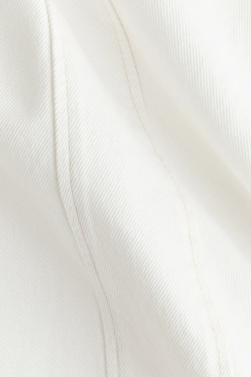 Flared-Skirt Denim Dress