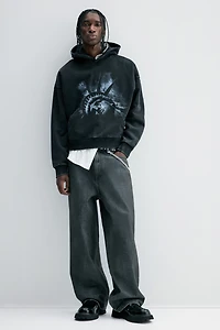 Oversized-Fit Printed Hoodie