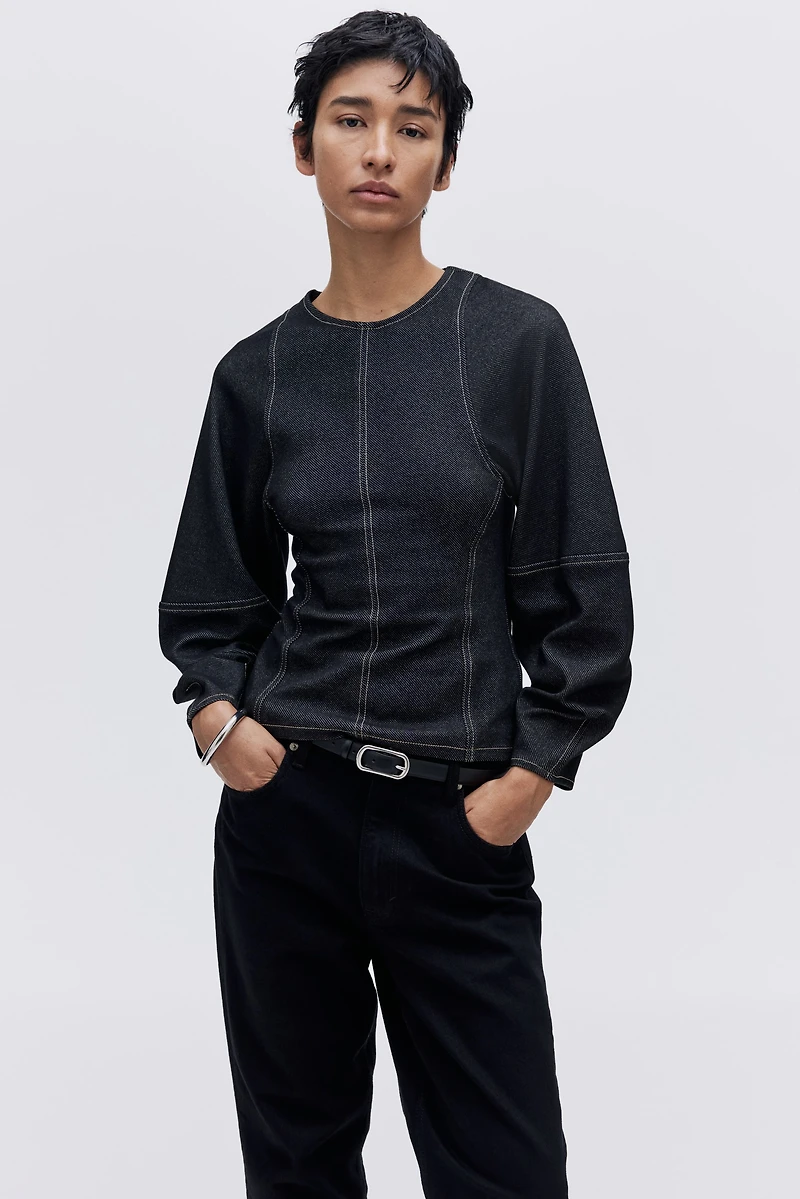 Denim-Look Top