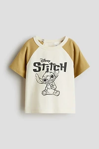 Cotton T-Shirt with Printed Motif