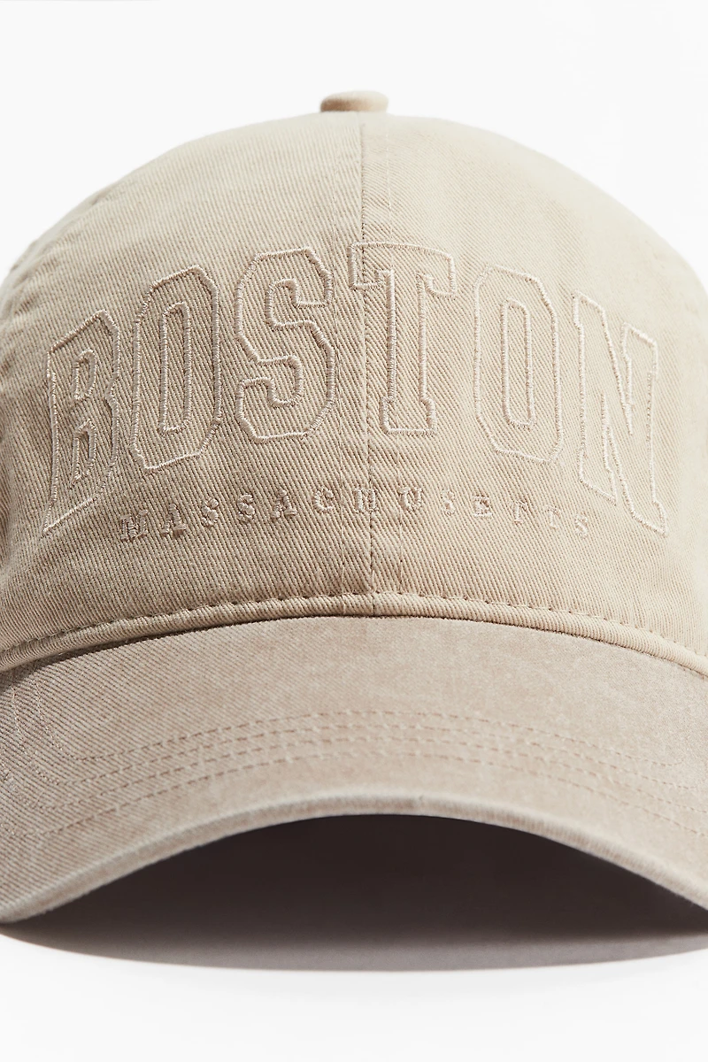 Motif-Detail Cotton Cap