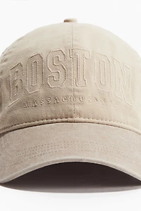 Motif-Detail Cotton Cap